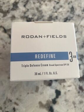Rodan + Fields White and Blue Redefine Triple Defense Cream SPF 30